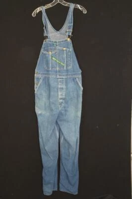 RARE VINTAGE 1960'S KEY BLUE DENIM OVERALLS SIZE LARGE - Image 1 of 4
