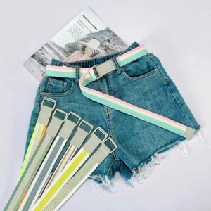 Canvas Weaving Unisex Belt Metal Buckle Waist Strap All-Match Jeans Waistband - Picture 1 of 19