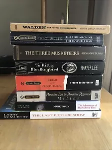 Lot of 8 Classic Paperback Literature Books Twain Dumas Milton Thoreau Wells Lee - Picture 1 of 16