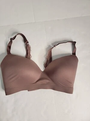 Sujetador Soma para mujer 36 DD Embliss Luxe inalámbrico encaje gancho en J púrpura marrón Foto 1 de 4