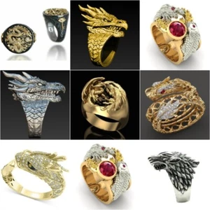 Anillo Dragón Aleación Estilo Dominio Moda 5-13 Temperamento Retro Efectos 3D - Imagen 1 de 21