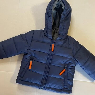 Abrigo acolchado Rothschild niños 12 meses cremallera completa con capucha invierno azul bolsillos ¡BONITO! Foto 1 de 4