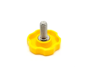 M8 x 20mm Thumb Screw Bolts Round Yellow Clamping Knob Stainless Steel 4 Pack - Picture 1 of 11
