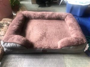 Großes Hundebett Orthopädischer Schaumstoff Wasserdicht Haustier Nackenrolle Sofa Abnehmbarer Bezug - Bild 1 von 2