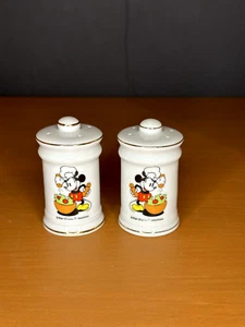 Disney Chef Mickey Making Salad Salt & Pepper Shakers Japan - READ DESCRIPTION - Picture 1 of 5