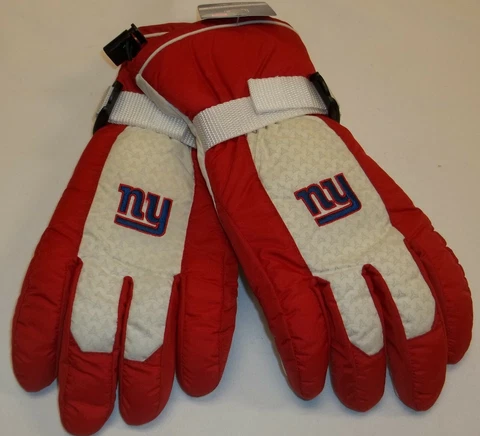 NFL New York Giants Men's Nylon Ski Gloves By Reebok - Medium - NWT Cover