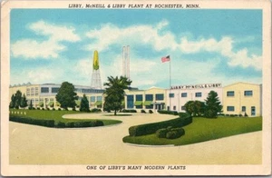 Postal vintage de ROCHESTER, Minnesota "LIBBY PLANT" vista de fábrica de enlatado década de 1950 - Imagen 1 de 2
