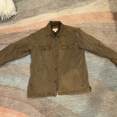 Vintage Painters Jacket Mens Small Brown Old Navy Canvas Chore Coat Fleece Lined - Image 1 of 4