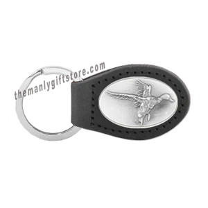 Flying Duck Leather Concho Key Fob brown keychain - Picture 1 of 1