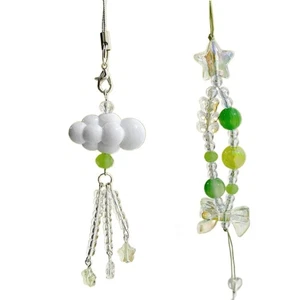 Star Bowknot Bead Hangings Pendant Phone Strap Cute Bag Decoration for Girls - Photo 1 sur 9