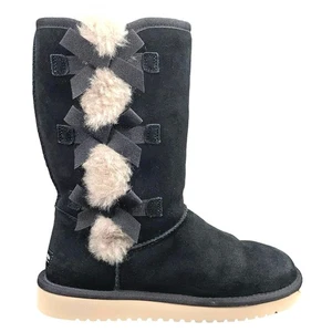 Stivali invernali Koolaburra X UGG donna Victoria neri scamosciati taglia US 7 - Foto 1 di 11