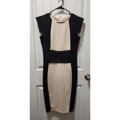 Vestido para mujer color crema y negro lápiz Miusol talla mediana Foto 1 de 4