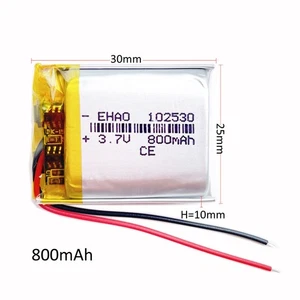 10PCS 3.7V 800mAh LiPo Rechargeable Battery 102530 For Recorder Massager Watch - Bild 1 von 6