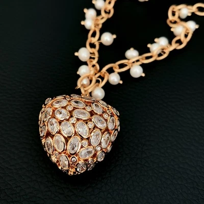 Collar de cadena de oro de perlas blancas cultivadas Y·YING colgante de pavé de circonitas cúbicas Foto 1 de 4