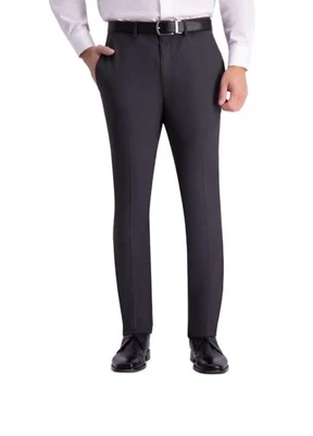 Kirkland Mens Wool Flat Front Dress Pants Slacks Charcoal Plaid 34 x 29 New - Image 1 of 4