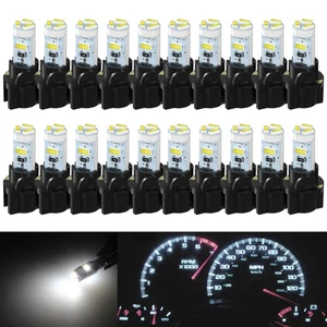 20 Pcs T5 LED Bulbs for Car Dashboard, Super Bright PC74 PC37 Replacement, White - Picture 1 of 9