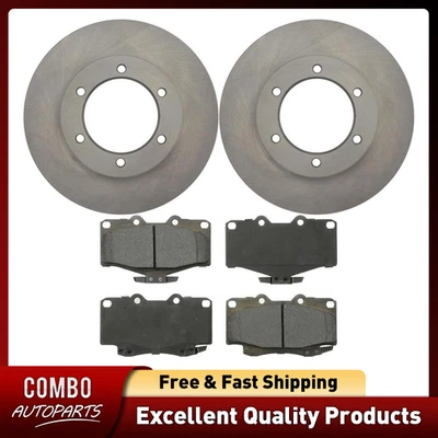 Kit de rotores de freio dianteiro e pastilhas de cerâmica para 2004 2005 2006 2007 Toyota Hilux - Imagem 1 de 4