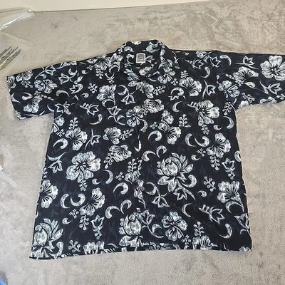 Ocean Current Shirt Mens Large Blue Hawaiian Print Short Sleeve Casual Vacation - Image 1 of 4