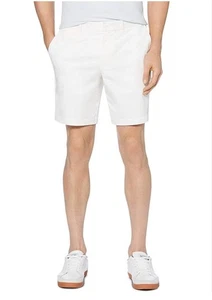 Pantalones Cortos Original Penguin Blanco Brillante Frente Plano Calce Ajustado Algodón Para Hombre Talla 33 - Imagen 1 de 11