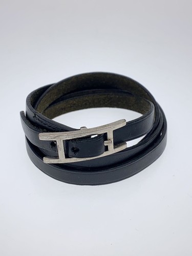 HERMÈS Bracciale Hermes Pelle Nero Uomo B Api 1217