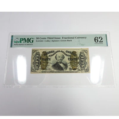 1863 PMG UNC62 United States Fractional Currency 50c Cent Note FR 1331 #57276F - Image 1 of 3