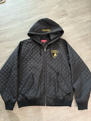 Men’s Supreme Lamborghini Black Quilted Jacket.  Hard To Find Size Small. - Image 1 of 4