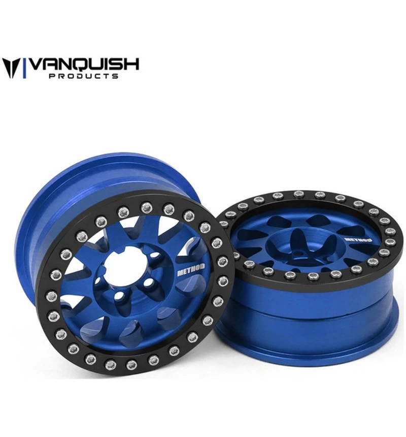 Vanquish Method 1.9 Race Wheel 101 Blue Anodized V2 Beadlock (2) VPS07760 - Image 1 of 1