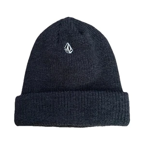 Volcom Full Stone Knit Beanie Embroider Logo Charcoal Heather EUC - Picture 1 of 4