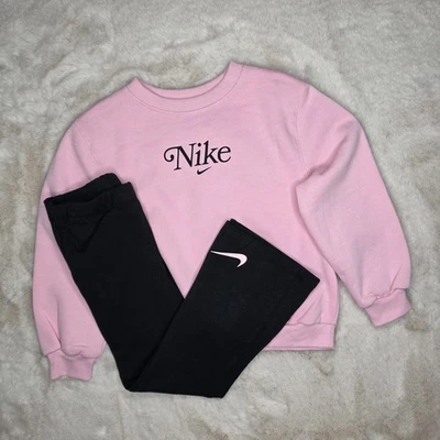 Nike Sudadera y Leggings Manga Larga Conjunto de 2 Piezas Rosa/Negro Niñas Talla 6 Nuevo con Etiquetas Foto 1 de 4