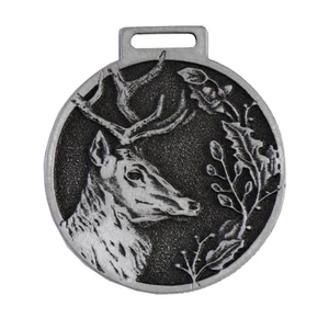 Medalla decorativa CIERVO ROJO COLORES PLATA premio premio - Imagen 1 de 3