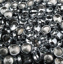 10 LARGE SHINY CHROME SHOWER FRAME METAL ELECTROPLATED SCREW COVER CAPS 10/12g