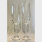 Glass Champagne Flutes with Heart on Stems