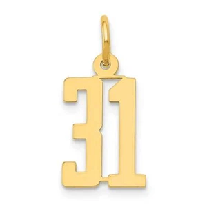 14K Gold Small Elongated Number 31 Charm - Picture 1 of 3