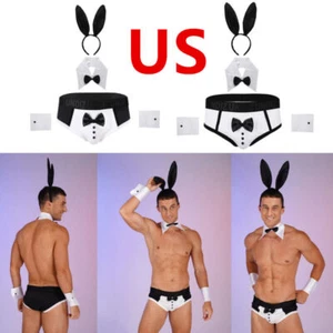 Herren Kostüm Sexy 4 Teile Kellner Smoking Set Gentleman Fliege Kragen Unterwäsche - Bild 1 von 35
