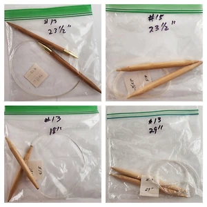 Aguja de tejer circular bambú plástico metal tamaño 8 - tamaño 15 longitud 16" - 32" - Imagen 1 de 32