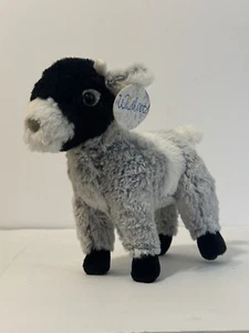 Wishpets Capra Masticata Nero Bianco Grigio Peluche Imbottito Animale 2017 10" - Foto 1 di 5