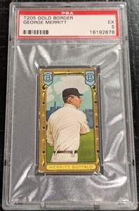 1911 T205 Gold Border George Merritt PSA 5 EX Hassan Buffalo