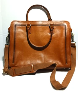 Banuce Stylish Genuine Full Grains Italian Leather Briefcase Dust Cover - Picture 1 of 9