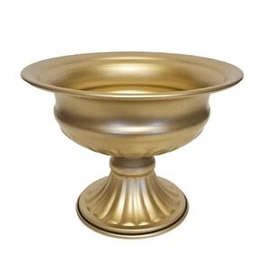 Gold Metal Planter Pedestal Urn Ornate French Country Flower Decor 6" X 4.5" - Picture 1 of 4