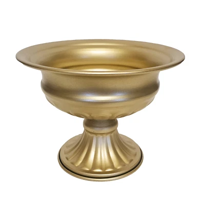 Urna de pedestal para jardinera de metal dorado ornamentada decoración de flores de campo francés 6" X 4,5" Foto 1 de 4