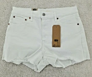 Levi's High-Rise Frayed Jean Shorts Salt White woman's Size 12 NWT - Picture 1 of 10