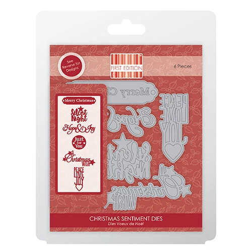 FIRST EDITION CHRISTMAS SENTIMENT DIES 6 PIECES ON MAGNETIC SHEET - Image 1 of 1