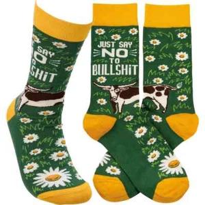 Nuevos calcetines crew unisex Say No To Bullsh*t talla M/L primitivos de Kathy moda - Imagen 1 de 3
