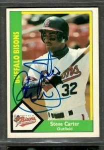 1990 Buffalo Bisons CMC #22 Steve Carter Signed Autograph Baseball Card - Picture 1 of 2