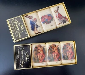 VTG (2) Alda’s Forever Soap Box Set French Milled Angel Rabbits Bunny Proposing - Picture 1 of 10