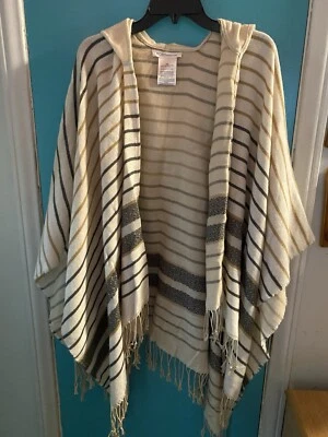 Capa con capucha frontal abierta BCBGeneration tostada con rayas grises/marrones Foto 1 de 4