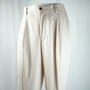 TOMMY BAHAMA Pantalone elegante uomo plissettato seta tinta unita marrone taglia 36"W x 30"L - Foto 1 di 10