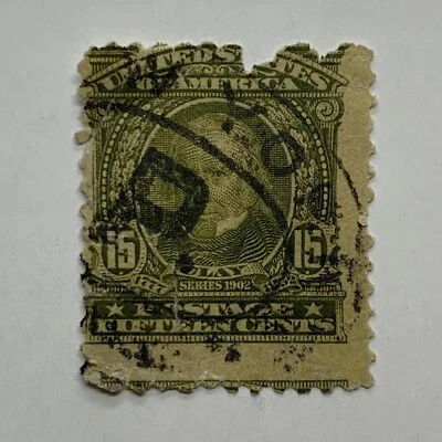 ERROR 1902 U.S. 15c STAMP WITH VERTICAL PERFORATION MISCUT - Image 1 of 2