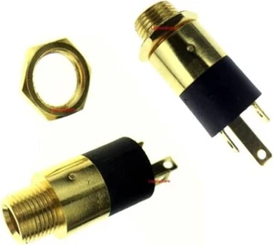 3,5 mm 1/8 Zoll vergoldet Stereo Klinke Panel Befestigung Stecker - Bild 1 von 4