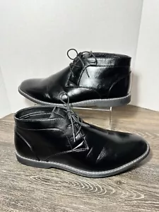 London Fog Blackburn Chukka Boot Black Vegan Faux Leather CL30089M Men's Sz 12M - Picture 1 of 20
